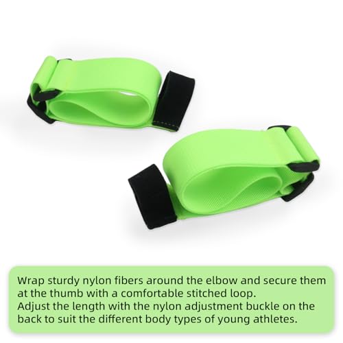 Arm Swing Trainer for Youth, Adjustable Nylon Running Arms Position for 90 Degrees - color: Green