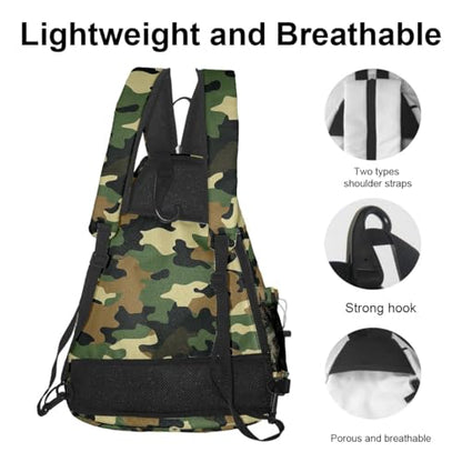 Pickleball Bag Camouflage Green Pickle Ball Backpack for Women Men Premium Lightweight Crossbody Sling Bag Sports Backpack for Pickleball Paddle Tennis - color: Camouflage Green