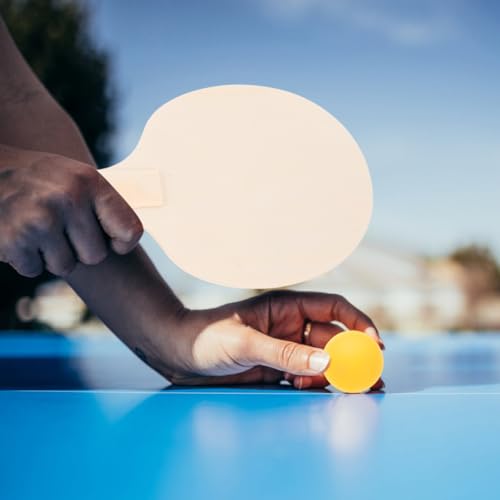 DIY Table Tennis Paddle Blanks 4 Pack Unpainted Wooden Rackets for Kids and Adults Paintable Blank Table Tennis Paddles for Craft and Sports