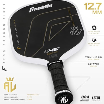 Franklin Sports PRO Pickleball Paddles – C45 Carbon Fiber Series - Official USAP + UPA Approved – Pro Player Design - color: ALW Aurelius | White, size: 12.75 mm