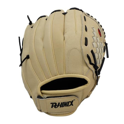 PHINIX 12 1/2 Inch Slowpitch All Pigskin Softball Gloves Multiple Colors - color: Beige