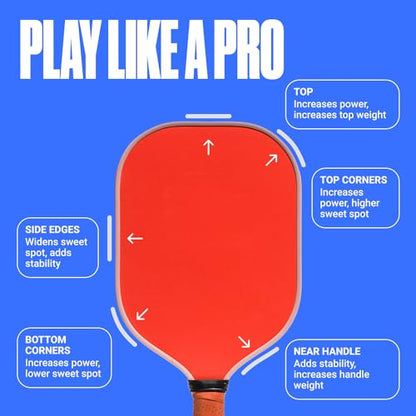 SPORTBIT Lead Tape for Pickleball Paddles with 3M Adhesive - 3g Weighted Bars Pickleball Lead Tape for Paddle - Maximize Power, Control, & Swing Speed - Premium Pickleball Edge Guard Tape