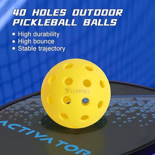 Pro-Grade 40-Hole Outdoor Pickleball Balls 3/4/12 Pack- Pro-Player Tested with Wind-Resistant Design, High-Visibility & 300+ Hit Suitable for Players of All Skill Levels