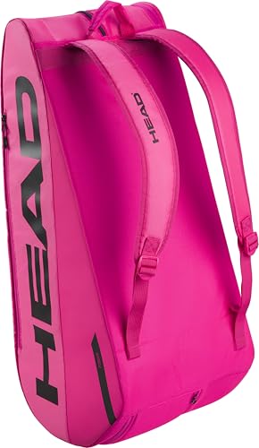 HEAD Tour Racquet Bag L (9R) Tennis Bag - Holds Up to 9 Racquets, CCT+ Climate Control Technology, 2 Main Compartments, Shoe Pocket & Backpack Carry System - color: Pink
