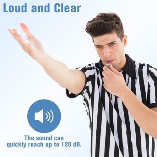 Whistle, 6 PCS Whistle for Coaches Stainless Steel Whistles with Lanyard Referee Whistle Emergency Coach Whistles Teacher Whistle Loud Crisp Sound Whistle for Adults Teachers Sports Pet Training