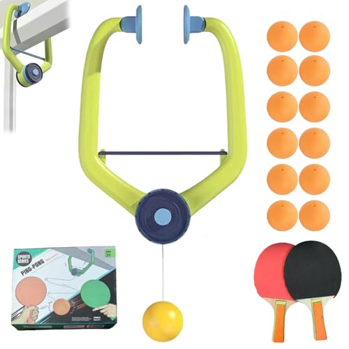 Door Plinking Game, Adjustable Doorway Ping Pong Game for Kids, Hanging Table Tennis Trainer Set with Ping Pong Paddles and Balls, Ideal Enhanced Coordination for Exercise - size: 1*set 2