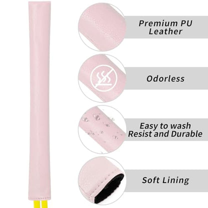 Golf Alignment Stick Cover Premium Leather Perfect Cover for Alignment Sticks Classic Blank Direction Rod Design Alignment Sticks Holder Golf Club Protector Holds 2 Sticks. - color: Pink