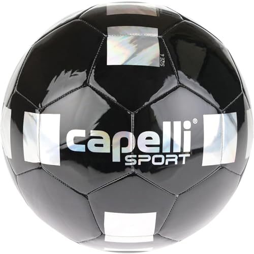 Capelli Sport Soccer Ball Size 5, Holographic Design Soccer Ball for Youth and Adult Players - color: Black/Silver