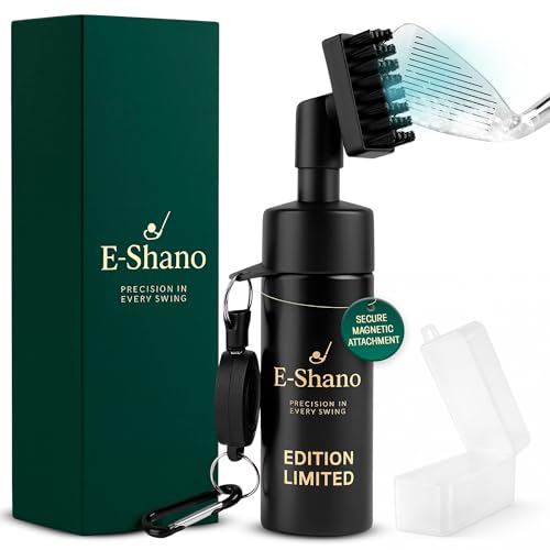 Golf Club Cleaner Brush with Water Spray System 2- in- 1 Cleaner, Ultra Strong Magnetic Clip, Advanced Leak-Proof Spray System for Irons Wedges & Golf Balls