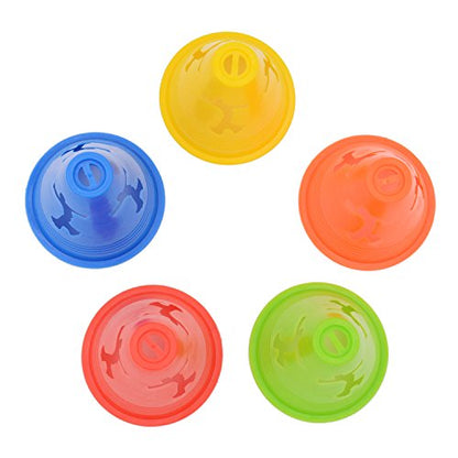 Famgee 3 Inch Plastic Windproof Slalom Cones Inline Roller Skating Cones Pile Cup Roadblocks Traffic Road Cones Set with Holes for Skate Practice Sport Training - color: 5 Colors 20 Pcs Style 1