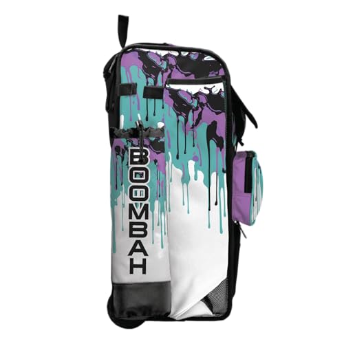 Boombah Rolling Catchers Superpack Baseball/Softball Bat Bag - Telescopic Handle - Holds 4 Bats - Wheeled Version - Graffiti Drip - Multiple Color Options