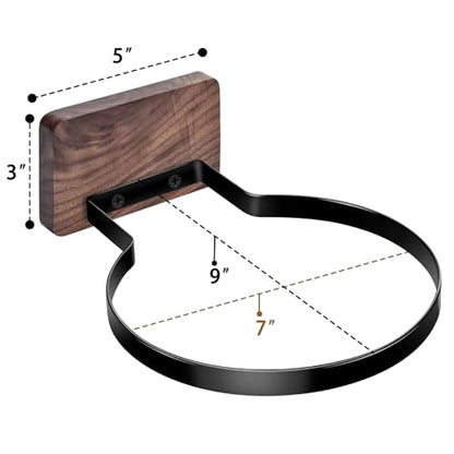 Basketball Holder Wall Mount, Black Walnut Ball Storage Wall Decorations for Basketball, Football, Soccer, Volleyball Collection, Stylish Basketball Rack Display for Home Decor