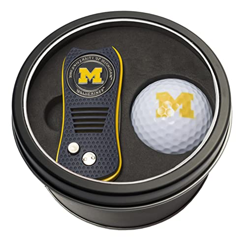 Team Golf NCAA Gift Set Switchblade Divot Tool with Double-Sided Magnetic Ball Marker & Golf Ball, Patented Single Prong Design, Less Damage to Greens, Switchblade Mechanism