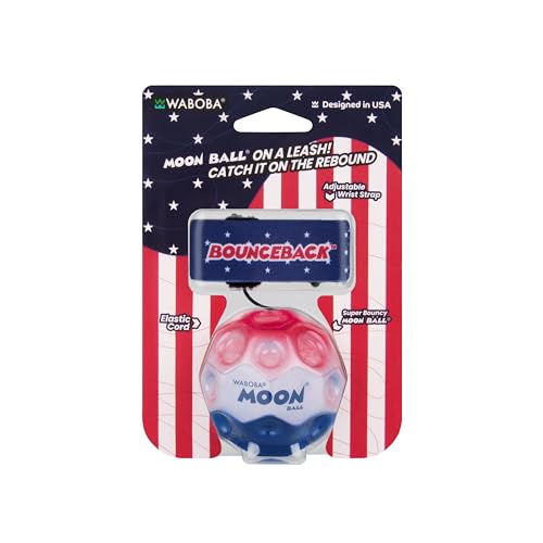 Waboba Bounceback Returning Stars and Stripes Hyper Bouncy Balls, Extreme Bounce and Fun, Super High Bouncing Ball for Active Play and Outdoor Games
