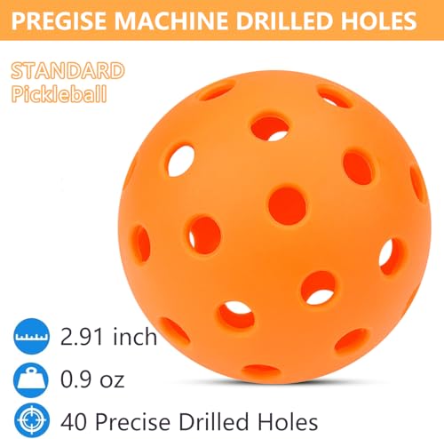 6 Pack Sports Outdoor Pickleballs - 40 Pickleball Balls - USA Pickleball Balls (USAPA) Approved - Official US Open Ball - color: Orange, style: 24 - Pack