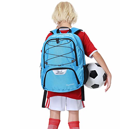 Hsmihair Youth Soccer Bag-Soccer Backpack&Backpack for Football Basketball,with Ball Compartment Separate Cleat Package - color: Blue