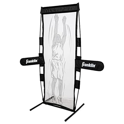 Franklin Sports Basketball Defender Dummy - Basketball Training Practice Equipment - Practice Defender with Detachable Arms for Shooting Dribbling Drills - Large 7' x 2' Foot Dummy - Black