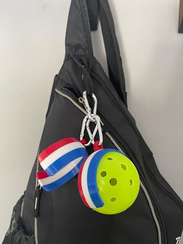 Pickleball Holder | Easily Attach Pickleballs | Ultimate Gift | 2-Pack - color: Redwhiteblue