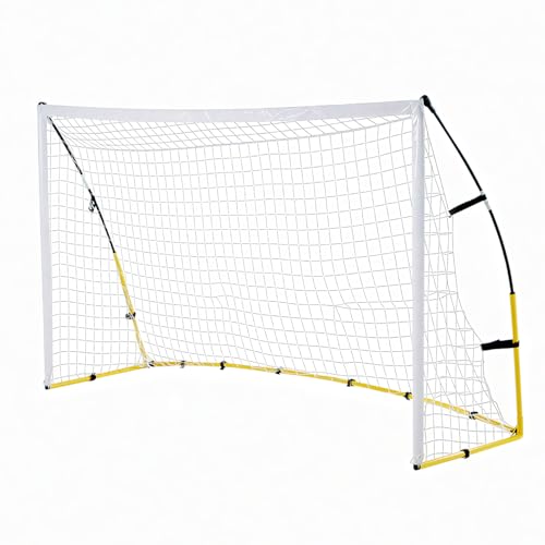 8FT x 5FT Soccer Goal for Backyard, Portable Pop Up Football Goal with Carry Bag, U-Shaped Stakes & Bungees, for Youth and Adults - Perfect for Garden, Beach, and Training