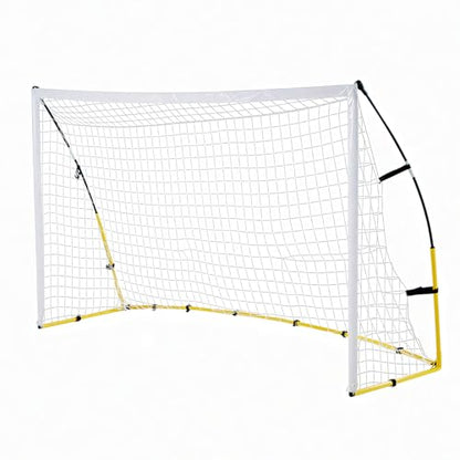 8FT x 5FT Soccer Goal for Backyard, Portable Pop Up Football Goal with Carry Bag, U-Shaped Stakes & Bungees, for Youth and Adults - Perfect for Garden, Beach, and Training