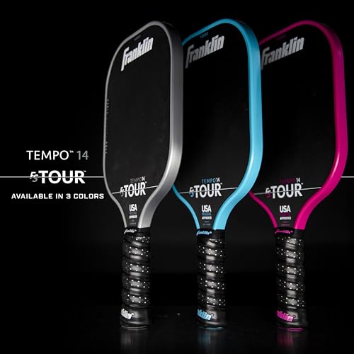 Franklin Sports Pro Pickleball Paddle Set - FS Tour Series Carbon Fiber Paddle, Cover + Eraser - 14mm + 16mm - color: Pink, size: Tempo - 14mm