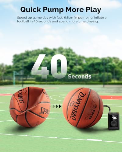 ETENWOLF P300 Plus Ball Pump, Electric Basketball Pump Inflation and Deflation, with 3200 mAh Rechargeable Battery, Air Pump for All Sports Balls - color: black
