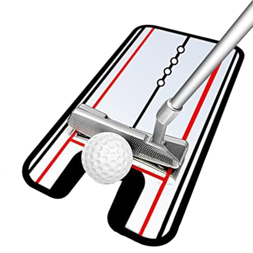 Golf Putting Mirror with Alignment Lines & Putter Gate - Putting Training Aid for Indoor/Outdoor Practice, Boost Accuracy for Beginners