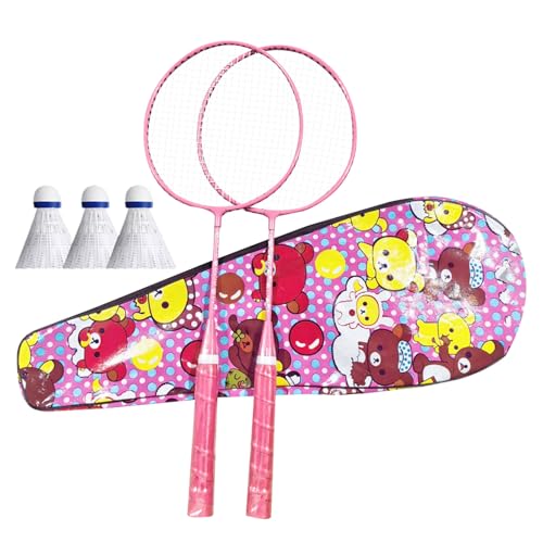 Badminton Racket | 1 Pair Professional Lightweight Playing Racquet - Outdoor Recreation Accessories, with Carrying Bag and 3 Badminton Shuttlecocks - color: Pink, Get 3 Balls + Ball Bag