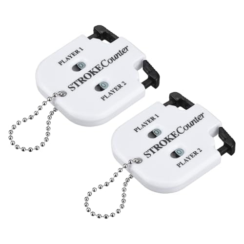 Golf Score Indicator, Stroke Counter Clicker Portable Handy Count Shot Keeper with Key Chain for Golfer Training - color: White