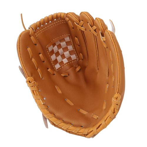 Baseball Glove, Softball Field Glove, Professional Enhanced Grip for Youth and Adult Training (Brown)