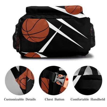Sport Basketball Player Team Black Personalized School Backpack for Teen Kid-Boy/Girl Primary Daypack Travel Bookbag - color: Option 32