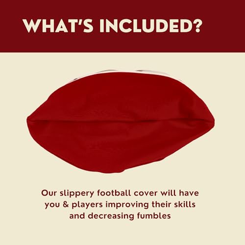 Slippery Football Cover | Football Training Equipment To Improve Grip & Prevent Fumbles | Quarterback Receiver and Running Back Training Accessories | Fits Standard Size 9 | Train for Rainy Game Days