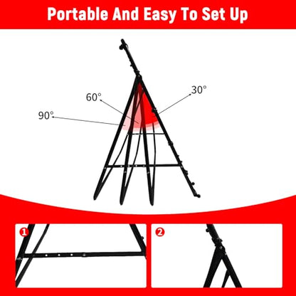Soccer Baseball Rebounder Net：Quick-Switch Angle Volleyball Pitchback Training for Control, Passing Practice, Easy Setup Football Goal Rebounder for Kids Teens & Adults Backyard