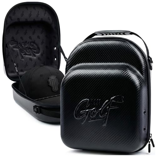 NJF Golf Hat Men - Breathable Mens Golf Hats, Adjustable Rope Hook and Loop Style Cap, Convenient Cap with Tee Holder - color: X-series Single Black Case
