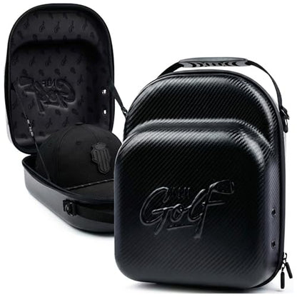 NJF Golf Hat Men - Breathable Mens Golf Hats, Adjustable Rope Hook and Loop Style Cap, Convenient Cap with Tee Holder - color: X-series Single Black Case