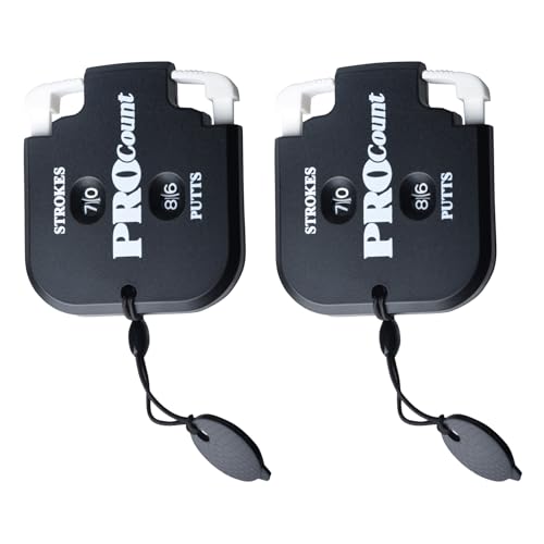 Golf Stroke Counter 2 Digit 1-99 Portable Score Keeper with Reset Keychain for Golf Competitions Games - color: Black+White, size: 2 Pack