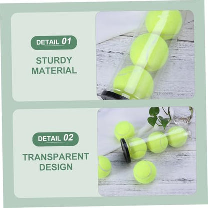 2pcs PVC Tennis Balls Holder Bottle Black Lid and Portable Tennis Organizer for Easy Storage and Transport of Balls