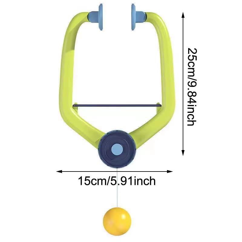 Hanging Table Tennis Trainer with Doorway Clip Ping Pong Paddles Rackets and 6 Balls Table Tennis Training Set No Table Game for Kids Indoor Sports Door Frames Attachement Hit Shot Practice