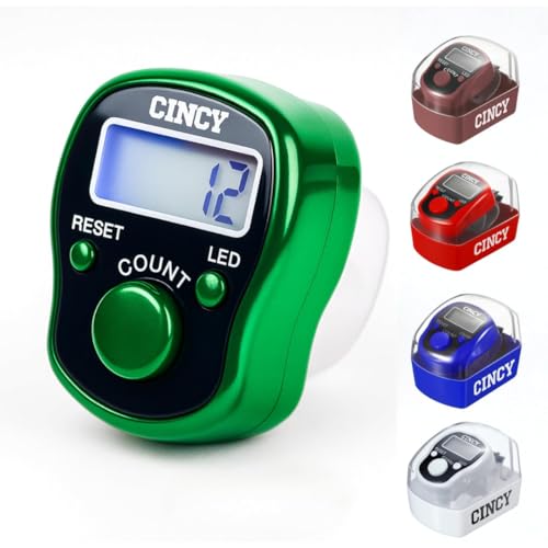 CINCY Clicker Counter with LED for Day & Night Use | Instant Reset, Accurate & Quiet, Long Battery Life | for People, Laps, Pitch, Golf, Baseball, Fish Counting, for Prayer, Everyday Prayer – 1 Pack - color: Green