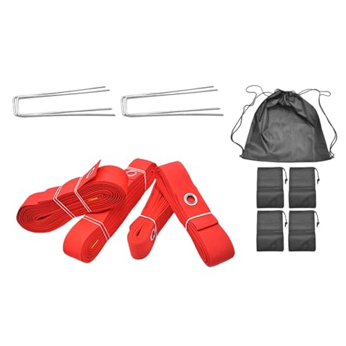 2 Pieces Beach Volleyball Lines Borderline Field Court Marker Kit Badminton Lines Portable Accessories Made of Polyester Suitable for Outdoor Sports - color: red