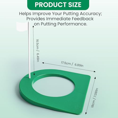 Golf Putting Cup and Flag Putt Training Hole All-Direction Surface Regulation Practice Cups for Men Women Kids Indoor Outdoor Home Office Backyard Golfing
