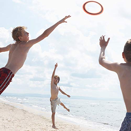 JEEFUD Flying Disc for Kids Adults 11 inch Flying Ring, 3 Pack Beach Backyard Sports Play Soft Discs, Sport Outdoor Toy Gift for 4+ Year Old Boys Girls Family (3PCS (Blue，Pink&Turquoise))