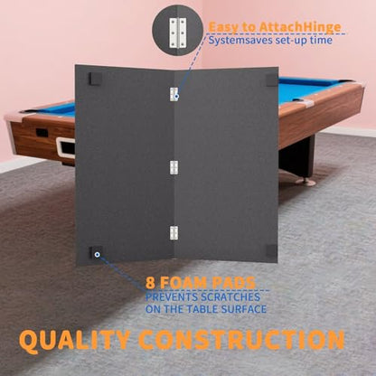 Ping Pong Table Topper for Pool Table, 8X4 FT Foldable Table Tennis Table Conversion Top with Net & Premium Foam Padding - Perfect for Family Game Rooms - color: Black