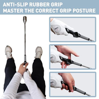 Golf Swing Trainer Aid, Golf Grip Trainer for Warm-up, Swing Tempo Training - Weighted Golf Club for Indoor Practice, Right-Handed Chipping Hitting Golf Accessories - style: Left-Handed