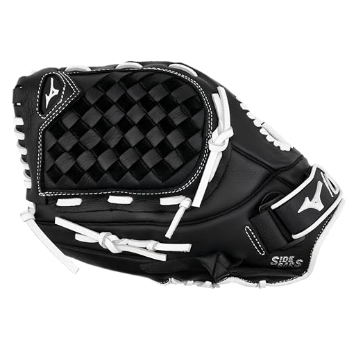 Mizuno Prospect Select Fastpitch Softball Glove Series | Full Grain Leather | Female Specific Patterns | Buttersoft Palm Liner - color: Tartan Flex Web - Black/White
