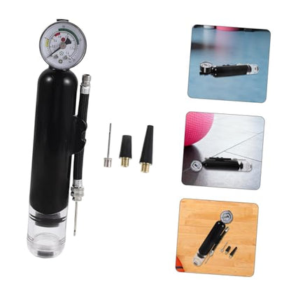 Operitacx Manual Ball Pump with Pressure Gauge for Basketball and Soccer – Portable Sports Ball Inflator with Nozzles, Handheld Air Pump for Football, Volleyball, Outdoor Travel