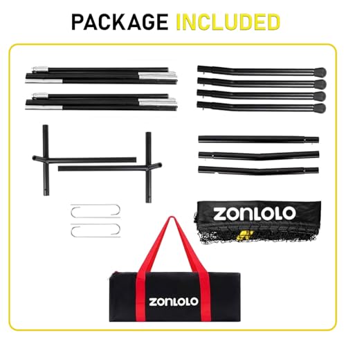 Zonlolo 6x6ft Football Training Net, Football Throwing Net with 3 Target Pockets, Portable QB Throwing Practice Equipment with Small Carry Bag,Most Suitable for Kids - color: Black