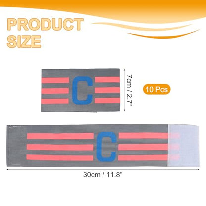 MECCANIXITY Soccer Captain Armband, Nylon Captain Arm Band for Soccer Elastic Captain C Arm Band Sports Captain Armbands for Football Team Training Youth & Adult - color: Grey