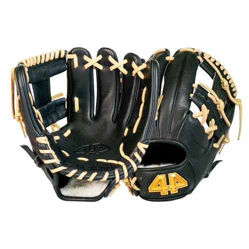 44 Pro Steer Baseball Glove for Infield, Fielding Mitt, Premium Leather Construction for Adults & Youth, 12", Right & Left Hand Throw, Ideal for Training, Games & Practice - color: Black, size: Left Hand Throw