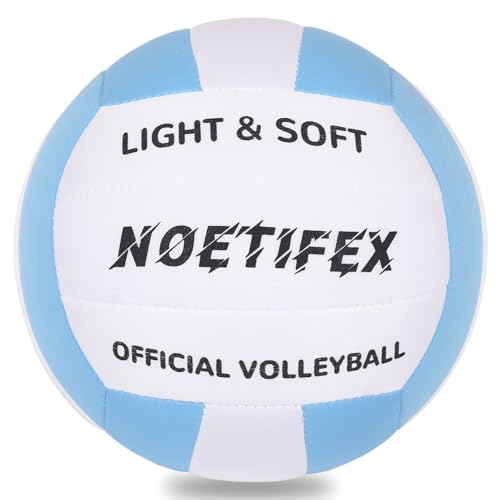 Soft Indoor Volleyball, Ultra Soft Fabric Lightweight Volleyball for Safe & Quiet Practice, Ideal for Kids Youth Beginners Indoor Home Yard Training Games (Deflated)